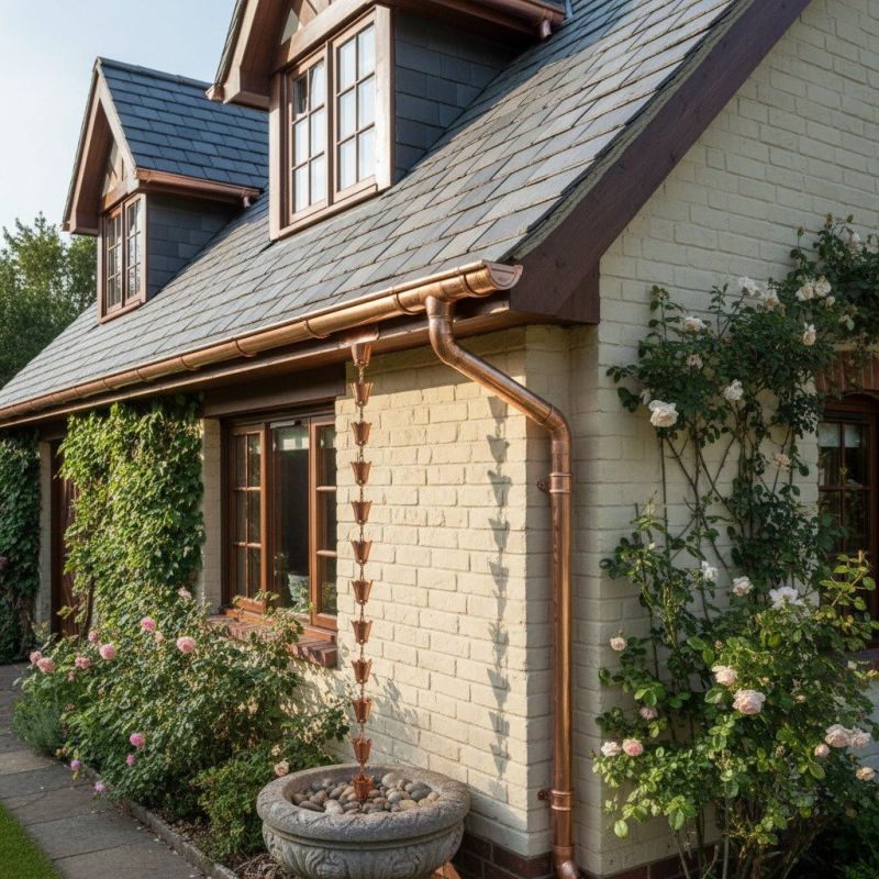 Copper Downspout Installation in Mcdonough, GA