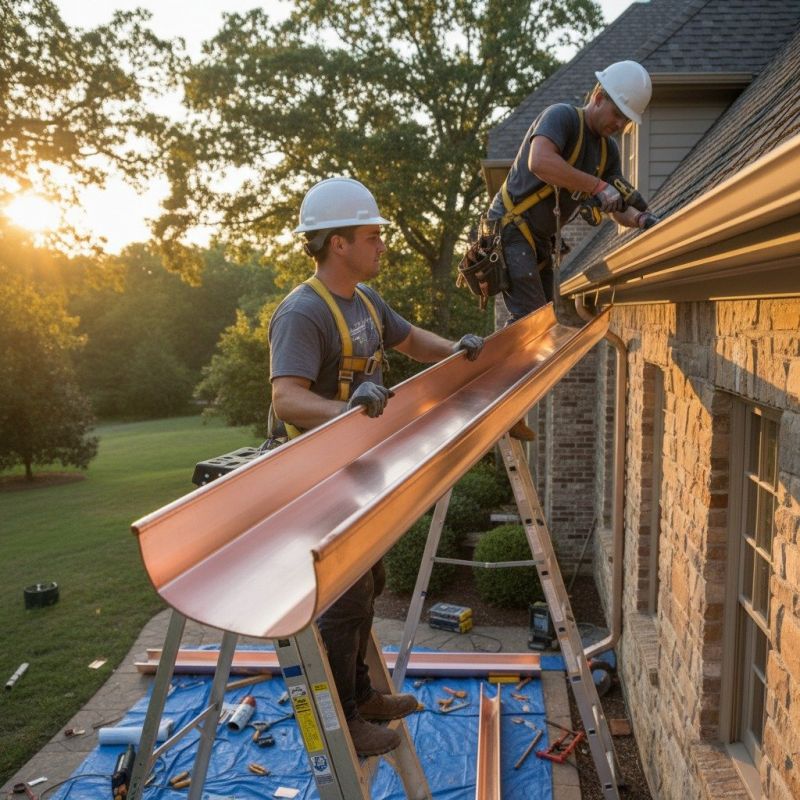 Copper Downspout Installation in Mcdonough, GA