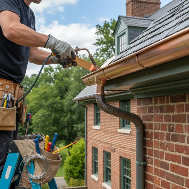 Copper Downspout Replacement in Mcdonough, GA